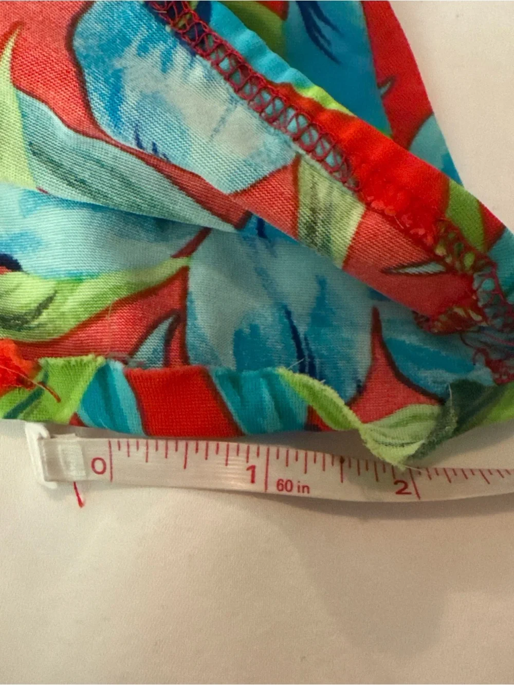 St. John's Bay Red Floral Tankini Swimsuit with Blue Flowers